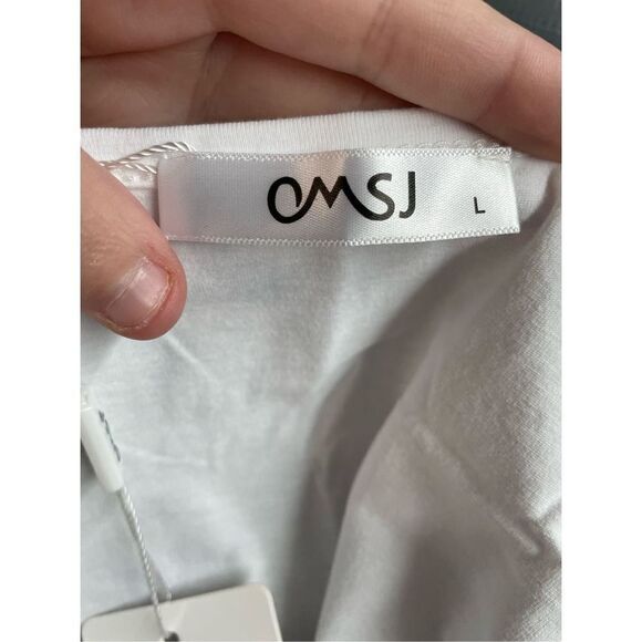 NWT OMSJ White Sleeveless Tank Top Size Large - Picture 3 of 7